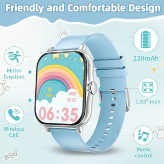 ساعة ذكية 2025 شاشة لمس 1.83 بوصة ساعة ذكية للرجال والنساء متوافقة مع أندرويد والهواتف ، مكالمات لاسلكية ، تذكير الرسائل ، متتبع اللياقة البدنية