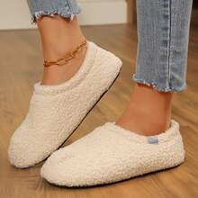 Womens Slippers With Memory Foam Soft Curly Full Lightweight House Shoes Cozy Loafer Polar Fleece Lining Fall Winter Indoor House Shoes Slippers Cotton Fuzzy Slippers Bedroom Slippers - 米色 - 查看 6
