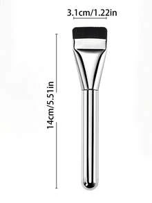 1pc Straight Flat Head Foundation Brush Soft Fiber Bristles Non-Deformable Makeup Tool - Multicolor - View 8