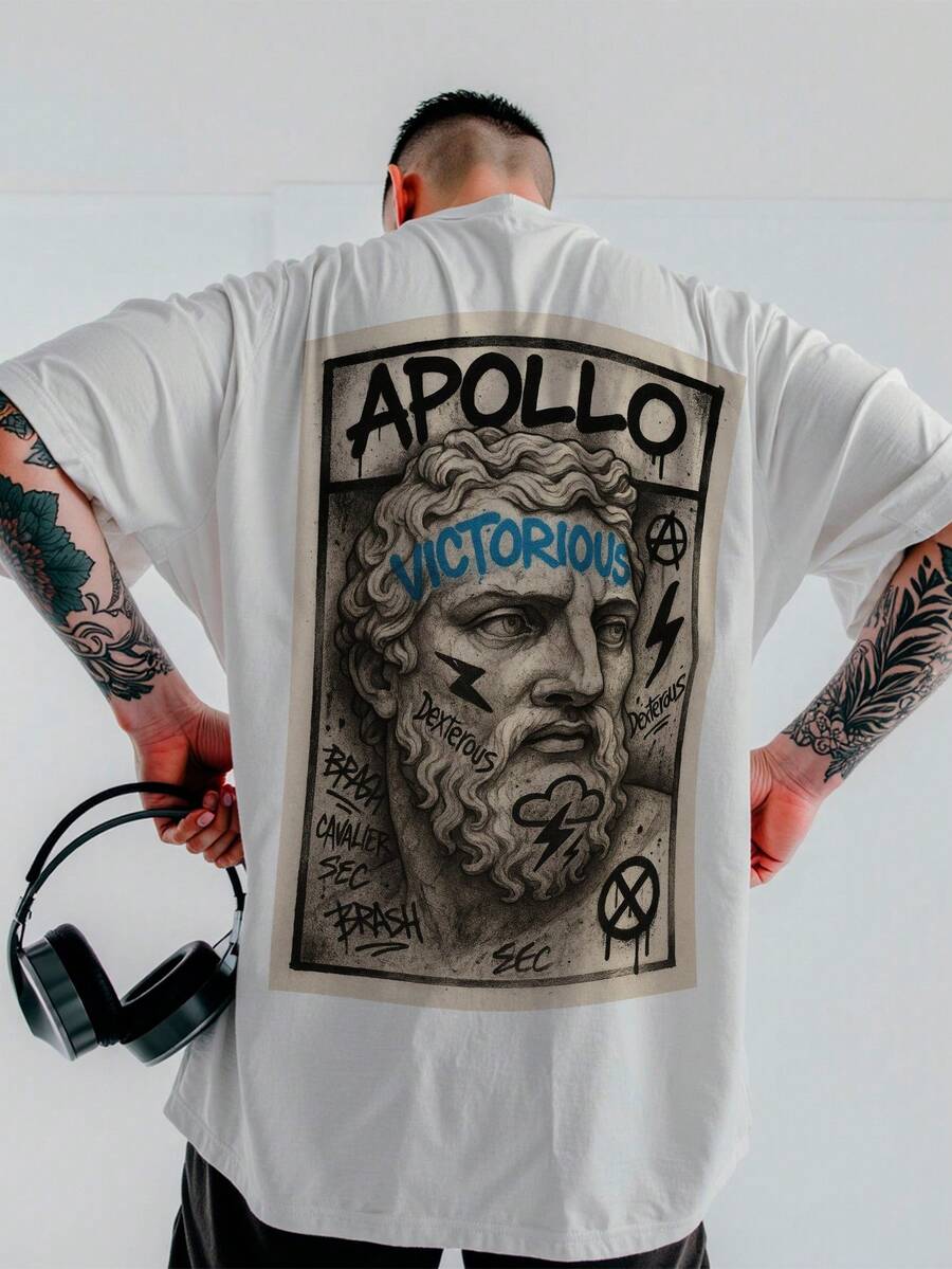God Of Chaos Modern Oversized Streetwear Unisex T-Shirt Ref4328 - White - View 1