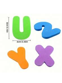 36 letras y números de espuma suave ABC 123 para baño, juguetes de aprendizaje temprano de letras de espuma para bebés - Multicolor - Ver 11