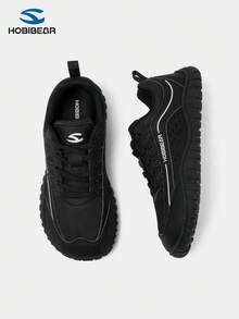 HOBIBEAR (Run Small By 2 Sizes) 2025 New Men Low-Top Lace-Up Casual Fashion Sneakers, Comfortable Breathable Wide Toe Running Sports Shoes, Suitable For All Seasons - Black - View 3