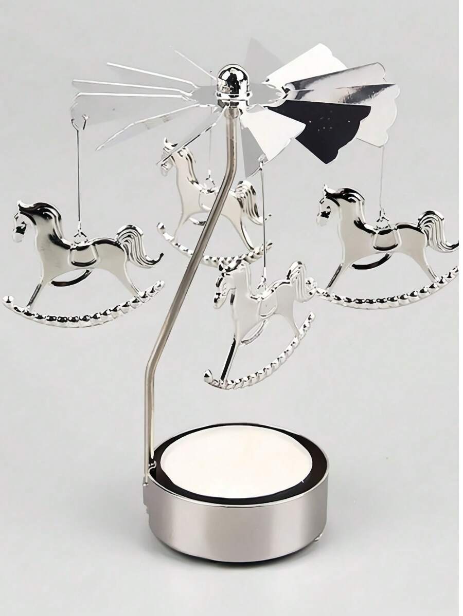 1 pieza Soporte giratorio de vela de cera caliente dorado, molino de viento decorativo giratorio, regalo creativo para Halloween y Navidad, set de soporte de vela giratorio, adecuado para bodas románticas, fiestas de Navidad, decoración de mesa de comedor en el hogar, regalos festivos, Ramadán, Eid islámico, eventos de Ramadán