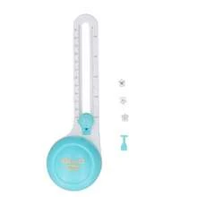 Circular Paper Cutter 360 Degree Rotation Clear Scale Slide Adjustment Anti Slip Circle Paper Trimmer with Replacement Head - Celeste - Ver 1