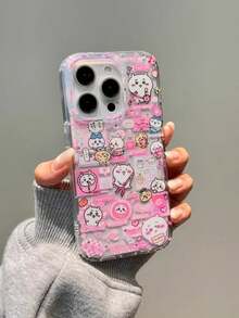 Japanese Korean Anime Chikawa Pink Tent Glowing Phone Case Compatible With  X RX XS MAX 11 12 13 14 15 16 Pro Max 7 8 Plus Mn Y2K  17 Air, 16, 15, 14, 13, 12, 11 - Với dây đeo - Xem 5