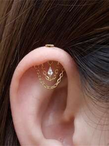 EleRunis 1PC 925 Sterling Silver Star Flower Flat Back Cartilage Helix Piercing Fine Jewelry For Daily Wear Wedding Party Engagement Anniversary Valentine's Day