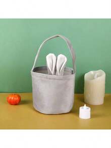 复活节兔子手提包兔耳朵篮子派对礼品盒包装蛋盒糖果袋庆祝活动礼品容器零食盒 - 彩色 - 查看 16