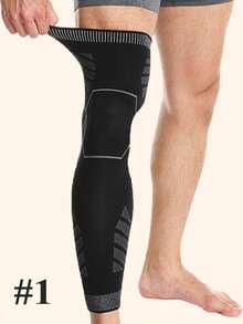 1 pieza Manga de pierna deportiva transpirable, manga de compresión de pierna completa tejida, adecuada para hombres y mujeres, correr, baloncesto, ciclismo, fútbol - Multicolor - Ver 19