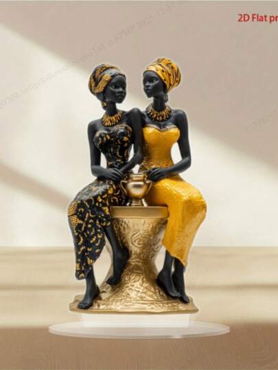Figura acrílica 2D que presenta la estatua de una africana, adecuada para la sala de estar, la cocina y el dormitorio, perfecta para fiestas, decoración festiva de mesa, viene con soporte, combinando calidad y estética