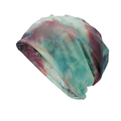 Pañuelo de cabeza con patrón de teñido anudado, sombrero de primavera, verano, otoño, bufanda de doble uso