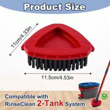 Scrubber Mop Head For Ocedar, Upgrade Scrub Brush For Ocedar, Spin Mop Scrub Brush Head For Ocedar EasyWring 1-Tank, More Bristles Scrub Brush Attachment For Bathroom, Deck, Kitchen Floor Cleaning - MàuB - Xem 6