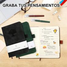 4 Pieces Cuadernos De Espiral, Libreta De Notas De Tapa Dura De PlStico A5, Cuaderno en Espiral con Rayas Con 320 Hojas, Adecuado Para Oficina, Material Escolar, Cuadernos De Horarios Personales - negro+verde+gris - Ver 5