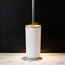 1 件套竹制长柄马桶刷套装，适用于冲水马桶和蹲便器的浴室清洁工具 - 白色 - 查看 3