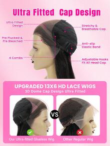 WOWANGEL 28 Inch 250% Density Water Wave Lace Front Wig, Pre-Plucked Hairline, Invisible HD Lace, Curly Lace Front Wig For Women - Natural Black - View 4