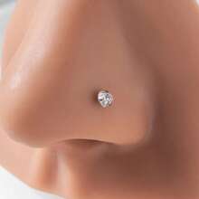 1pc Mini Heart L-Shaped Nose Stud - Cute Bohemian Zinc Alloy Nose Piercing Jewelry, Small & Durable Design For Parties, Music Festivals, Casual Attire - Women's Fashion Accessories, Nose Jewelry, Party Accessories, Stylish Accessory, Sleek Finish, Festival Goers, Hypoallergenic Jewelry, Adults - 彩色 - 查看 5