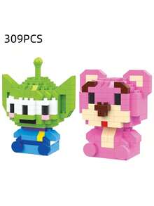 6cm High Brick Building Blocks, Mickey Mouse, Nick, Stitch Cute Mini Desktop Decor, Teenage Toys, Room Decoration, Anime Cartoon, Holiday Gift, Birthday Gift, Halloween, Christmas - Multicolor - View 10