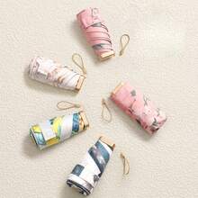 1pc UPF50+ Portable Travel Umbrella, Lightweight & Compact, Windproof & Waterproof, Foldable, Fashionable Floral Design, Suitable For Women - Multicolor - View 9