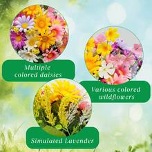4pcs/Set Artificial Daisy, Wild Flower And Lavender Bouquet - Realistic Petals And Leaves Mimic Real Garden Flowers, Vibrant Faux Floral Decor, Suitable For Indoor/Outdoor Home Garden Tabletop, Valentine's Day Gift - Multicolor - View 11