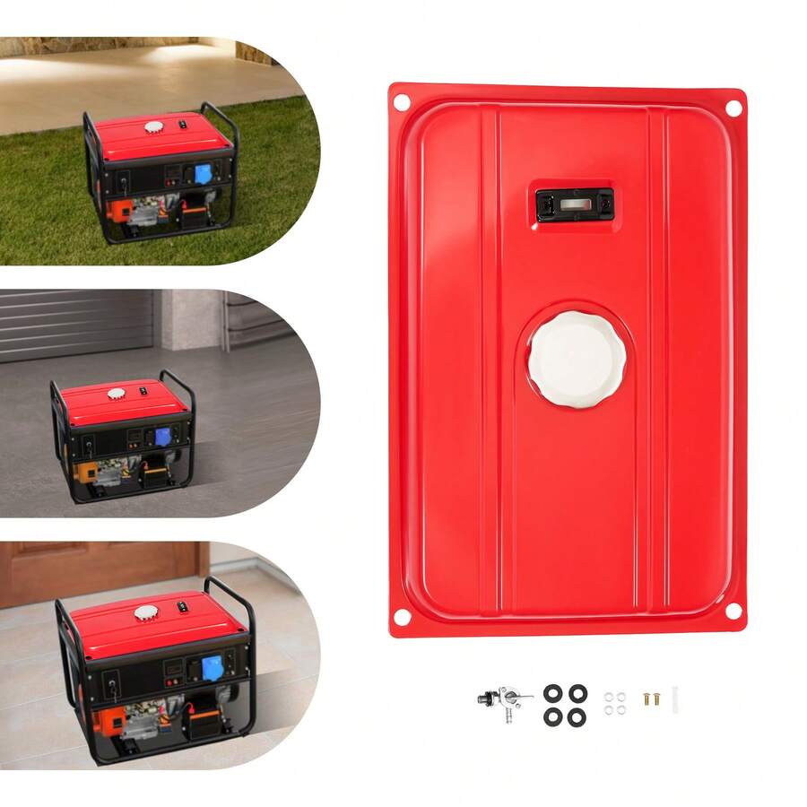 SHZICMY Universal 4 Gallon Metal Generator Gas Tank Red With Filter And Valve Petcock - 1 - View 1
