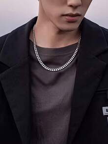 Silver Chain Necklace, Fashionable Flat Snake Bone Jewelry Chain, Ideal For Couples, Personalized Daily Elegance, DIY Beading & Jewelry Making Supplies - Silver - View 5