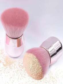 1/2pcsNew Mushroom Brush Makeup Brush Mesh Red Recommended Mushroom Head Powder Brush Large Single Powder Blusher Brush Face Makeup Tool - Multicolor - View 4