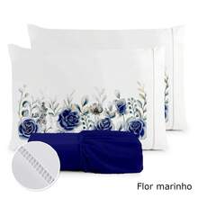Luxury 3-Piece Sheet Set, 400 Thread Count, Double Bed, 400 Thread Count Micropercal - Foliage - Floral - 花卉 - 海洋 - 查看 2