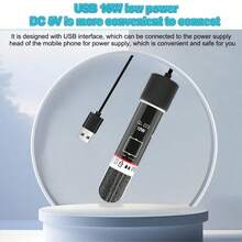 1 套自动加热恒温迷你加热棒 + 温度条组合，带 USB 温度控制器，石英防爆，10W 功率，恒定 26°C 温度，无需电池，适用于鬃狮蜥和小型水族馆