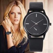 Minimalist Fashionable, Youth Exclusive: Precise Quartz Wristwatch, Classic Round Dial With Leather Strap, Comfortable , Accurate Timekeeping, Showcasing Youthful Vitality And Fashionable Taste