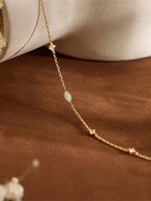 EleRunis 1PC 925 Sterling Silver Marquise Opal Bracelet Marquise 18K Gold Plated Birthstone Crystal Jewelry For Woman Mother Wife Girlfriend - Gold - View 3