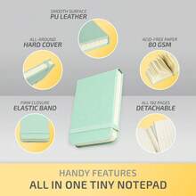 Mini Libreta de Bolsillo 8x11 cm A7 Cuaderno Pasta Dura 192 Hs Separables Pocket Notebook Cuero de Color Bloc de Notas Cuaderno Pequeño de Viaje para Regalo Paquete de 4 Multicolor - Rojo - - Ver 4