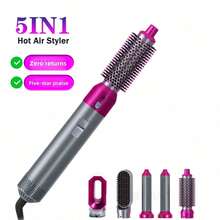 Hatteker A New Generation Of Upgraded Version Of Strong Suction Five-In-One Hot Air Comb, Multi-Functional Head Changer, Hair Dryer, Straight Curling Iron, Hair Dryer - 灰色 - 查看 9