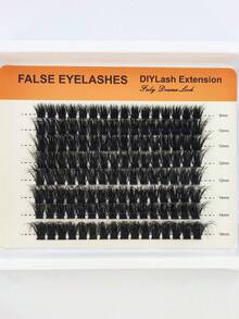 HBZGTLAD New 8-Row 160D/120D/100D/80D/60D Fluffy Eyelash Clusters + Eyelash Curler, Volumizing Individual Eyelash Extensions DIY Eyelash Lengthening False Eyelashes Suitable For Daily And Party Use - Black - View 12