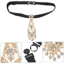 ANDRESLAD corbata chico pajarita corbata para nios pajaritas para nios brillante disfraces s navideas de mujer aleacin Silver - Dorado - Ver 5