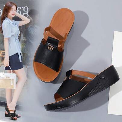 Giày sandal đế xuồng quai ngang dành cho nữ, giày casual, dép xỏ ngón đi biển, phù hợp cho các bà mẹ, cỡ 35-43.