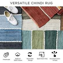 DII Chindi Home Collection - Alfombra de Trapo Multicolor Tejida a Mano, 20 x 31.5, Azul francés(1'8" x 2'8" (Rectangular) Piedra) - Multicolor - Ver 7