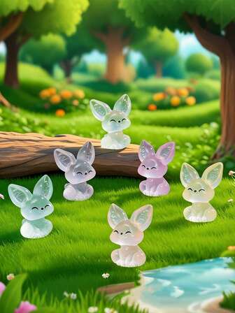 10/20 piezas Figuras luminosas en miniatura de zorros de resina, zorros fennec miniatura que brillan en la oscuridad, adornos de animales pequeños para jardín de hadas DIY, relleno de regalo de fiesta de cumpleaños, artesanía de paisaje micro, decoración de contenedor de vidrio, maceta, accesorios interiores de automóvil, decoración del hogar, estantería, escenas de la sala de estar, fiesta temática, San Valentín, relleno de bolsas de regalo (color aleatorio)