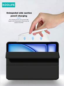 Koolife 1pc Tri-Fold Honeycomb Cooling Tablet Protective Case, Soft Shell Shock-Proof Anti-Fall Smart Stand Auto Wake/Sleep, Fit For IPad Mini 4/5/6/7, 9.7/10.2/10.5/10.9 Inch, Air 4/5, Pro 11/12.9 Inch - Black - View 3