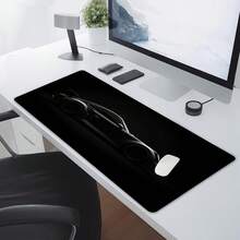 1 tấm lót chuột chơi game chủ đề xe đua màu đen mờ - Đế cao su chống trượt và bề mặt nhẵn, tấm lót bàn phím và chuột máy tính hình chữ nhật, phù hợp cho PC, Laptop, văn phòng và sử dụng tại nhà - Phong cách đua xe, được thiết kế dành cho game thủ và các chuyên gia. - đen và trắng - Xem 7