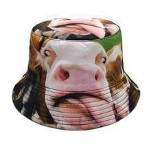 This Fashionable And Casual Men's Reversible Bucket Hat Is Made Of Soft, Breathable Linen Blended Fabric. It Features Vibrant Animal Prints On Both Sides, Making It Suitable For Spring And Summer Wear. The Lightweight, Quick-Drying Hat Provides UV Protection, Wind Resistance, And Breathability, Making It An Ideal Choice For Daily Outings, Travel, Beach Camping, And Shopping. - Multicolor - View 6
