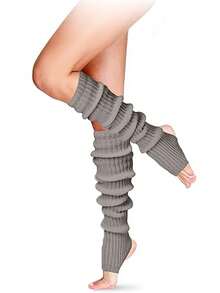 Long Leg Warmers, Women's 80s Party Ribbed Knit Dance & Sports Style, Comfortable & Warm - Multicolor - View 11