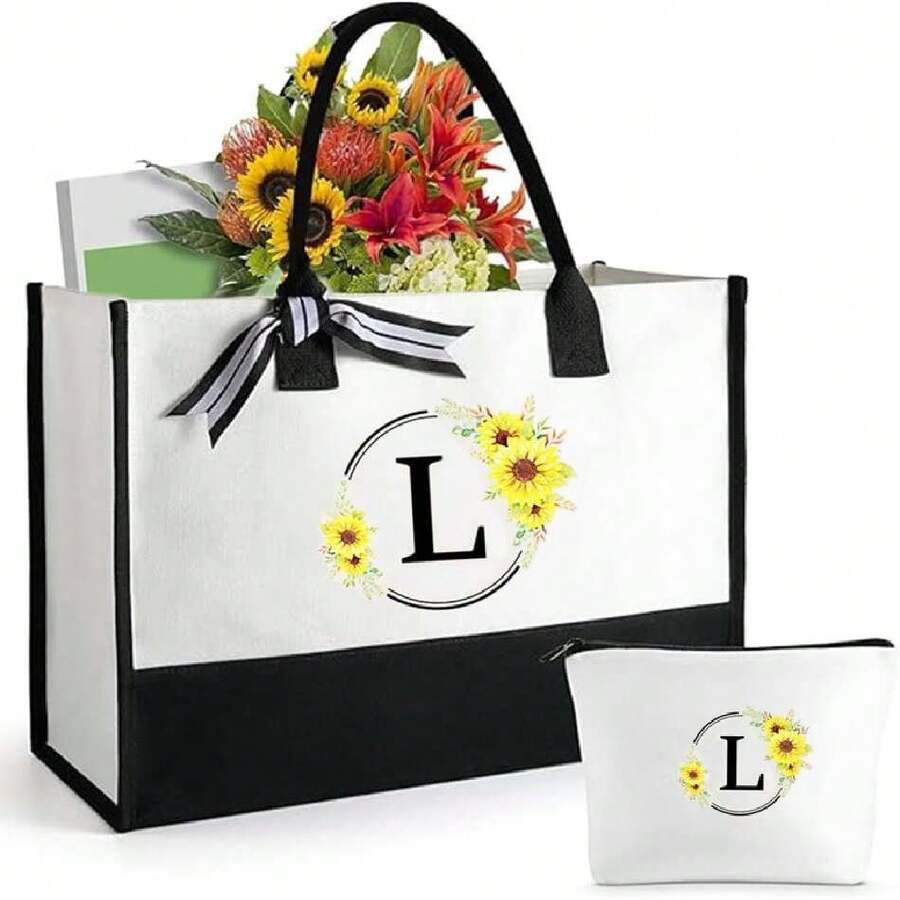Totes para Mujer,2 Piezas Bolsa de Lona para Mujer, Bolsa de Regalo Personalizado, Bolso Cruzada de Mano con Correa Desmontable para Escuela, Viajes, Oficina,36701876 - Azul menta - Ver 1