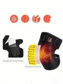 YUZHAOLIN 电加热肩部支撑带、加热膝盖按摩器、可调节加热腰带、电动护膝、快速加热、振动按摩、关节保暖、膝盖护理、退烧、热疗 - 黑色 - 查看 8