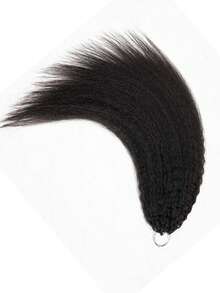 第三代 7 包 350 克 全头蓬松直发羽毛状真人发接发 无结处女发 Remy 蓬松直发羽毛状钩编真人发接发 羽毛状钩编发，适用于无结波西米亚风辫子和保护性发型 - Natural Black - 查看 5