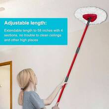 Spin Mop Replace, Base, Mop Handle OCedar EasyWring 1 System, Include 2 Microfiber Mop, 1 Sturdy Iron 30 - 58 Inch Mop Handle, 1 Scrubber, 1 Spin Base - 2 個白色刷頭 + 1 組拖把桿 + 1 個底座 + 1 個刷子 - 查看 7