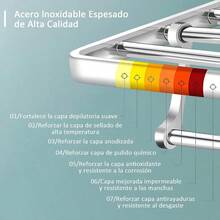 Bathroom Furniture SetsEstante de Toallas Plegable 90° Toalleros de Baño de Pared Acero Inoxidable Sin Taladrar Accesorios para Baño con 5 Ganchos Adecuado para vestidores baños cocinas - LuzBrillante - Ver 3
