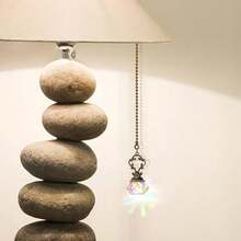 1pc Ab Crystal Pendant Lighting Fixture Fan Pull Chain Ball Shaped European Style Ceiling Fan Decoration,Home Decor ,Room Decor,Wall Decor Gifts Birthday Graduation - Nhiều màu - Xem 5