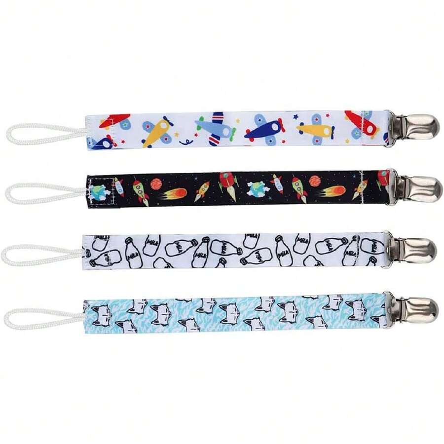 4-Piece Cotton Pacifier Clip Set For Baby Toddler - 36640496 - Multicolor - View 1