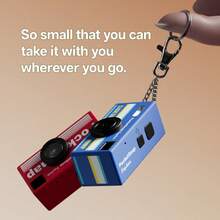 1080P迷你钥匙扣相机 - 0.96英寸高清屏幕，800万像素复古单反设计，160°广角，防丢挂绳，可充电便携式DV相机，适合成人/青少年/户外旅行 - 彩色 - 查看 7