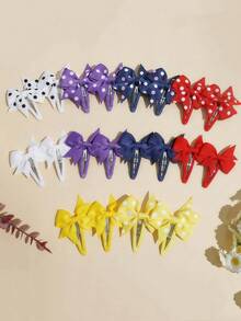 20pcs Bowknot Snap Hair Clips, Premium Satin Ribbon 2 Inch Hair Clips, Non-Slip Hair Accessories Suitable For Baby Girls - Multicolor - View 10