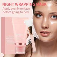 Collagen Overnight Wrapping Peel Off Facial Mask Pack - Elasticity & Hydration Care, Reduces Sagging & Dullness - Hydrolyzed Collagen For Glowing Skin - Korean Skin Care, Face Masks Skincare - 粉色 - 查看 3